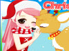Christmas Girl Loves Reindeer