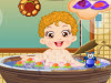 Cute Little Baby Bathing