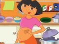 Pregnant Dora cooking crispy wings
